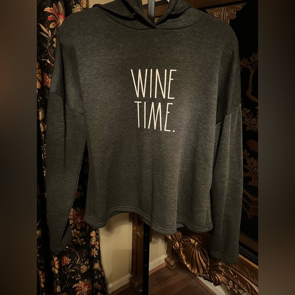 Rae Dunn Charcoal 'Wine Time' Sweatshirt - Picture 3 of 10
